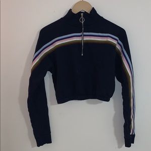 UO: turtleneck/half zip cropped sweater